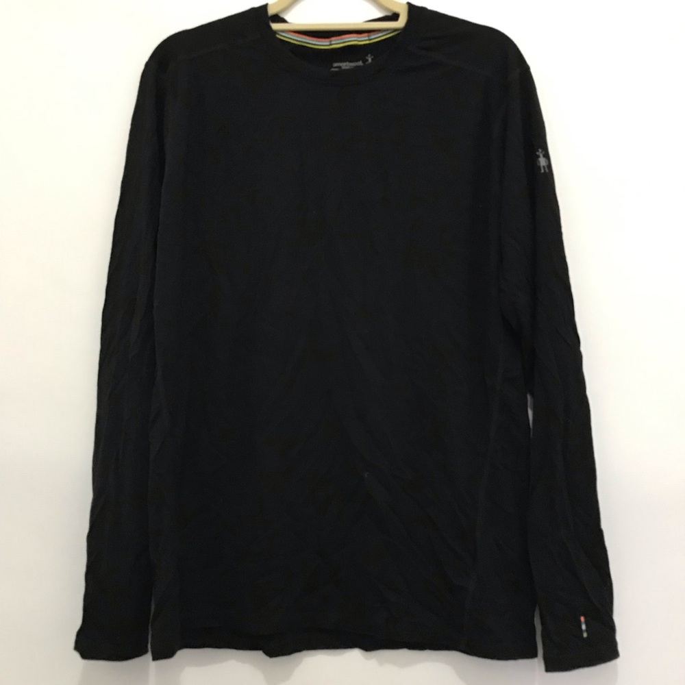 Smartwool Men's Black Long-Sleeve Crew Neck Shirt Size L